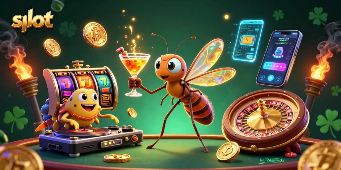 Menangkan slot menarik dengan karakter unik dalam ilustrasi kasino yang penuh warna.