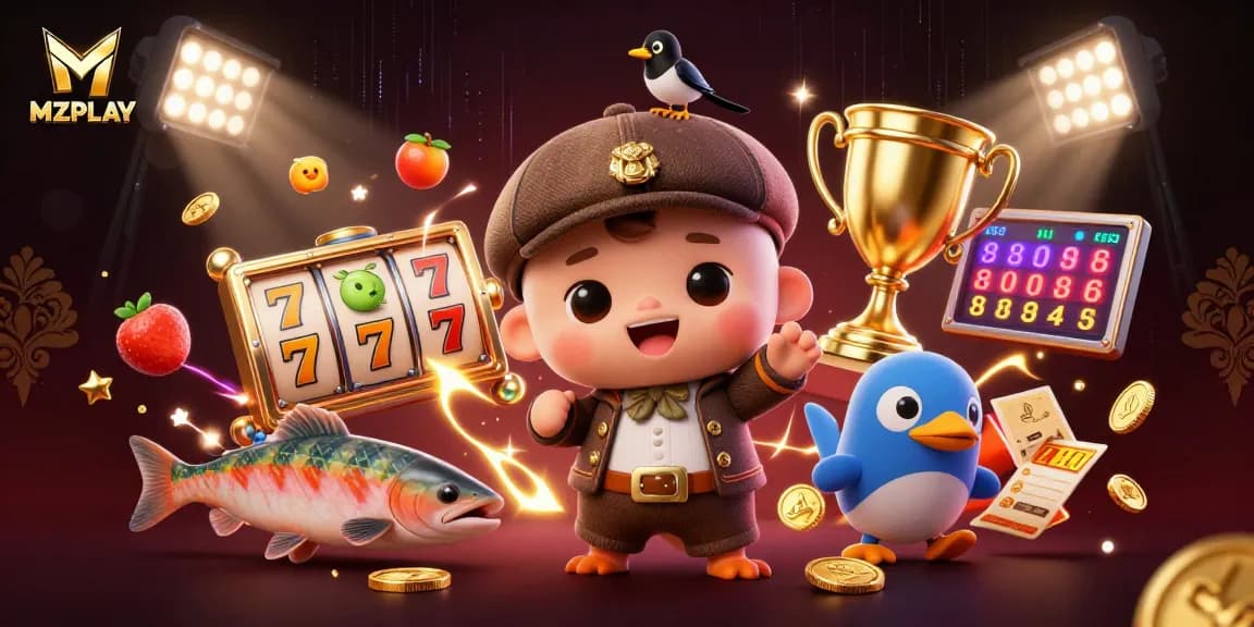 MZPLAY engages players with fun slot experiences featuring a playful Loch Ness monster and gold coins.