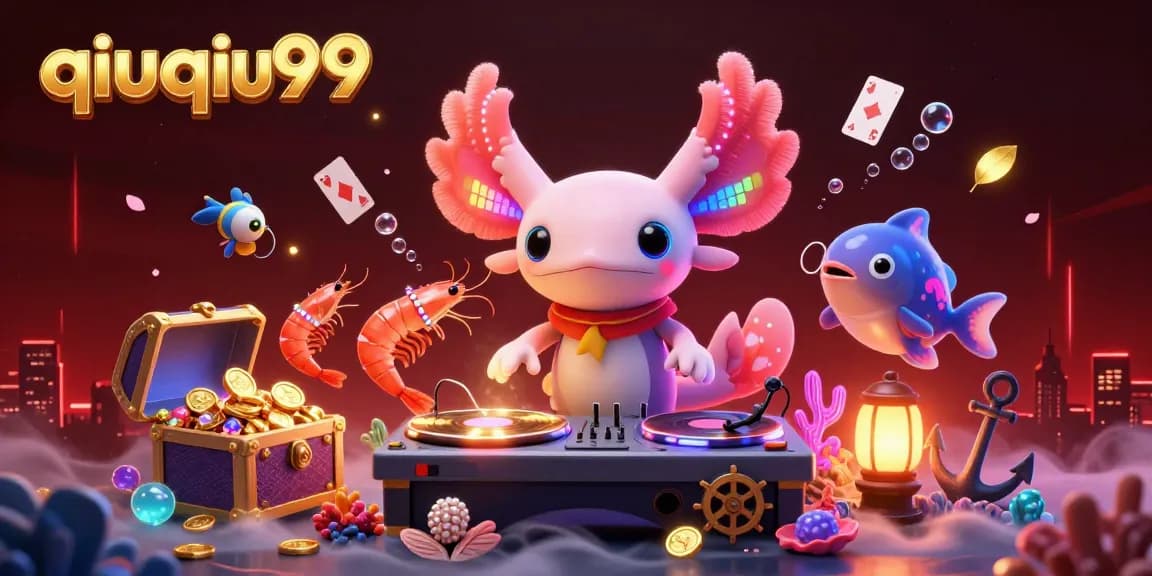 Experience thrilling gameplay with qiuqiu99 in this vibrant 3D casino scene featuring lively characters and rich game elements.
