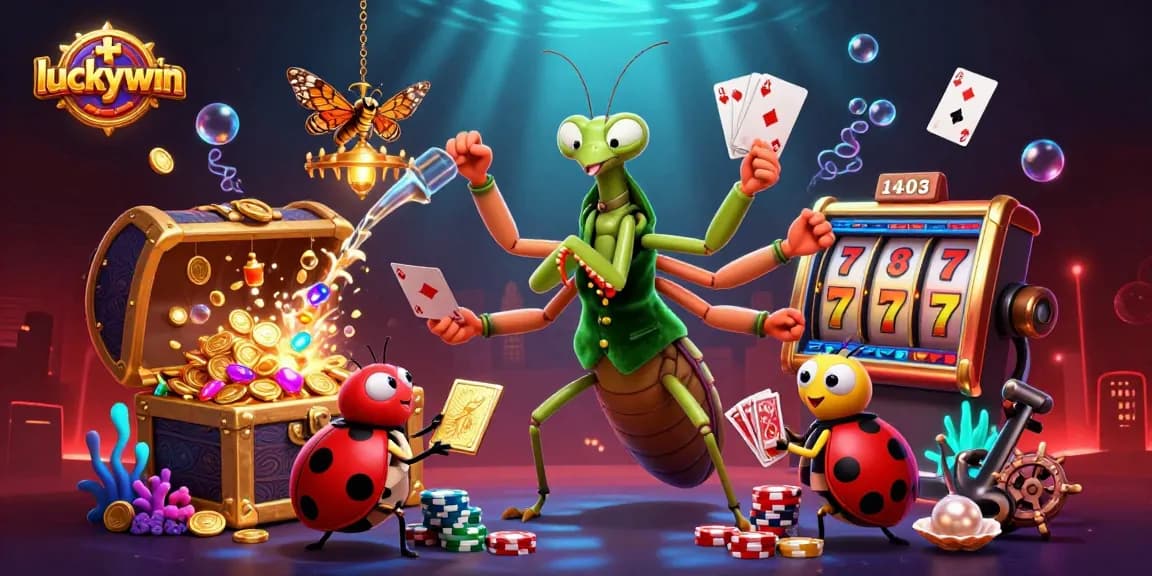 Explore luckywin's exciting casino atmosphere with vibrant 3D characters and dynamic gaming elements.