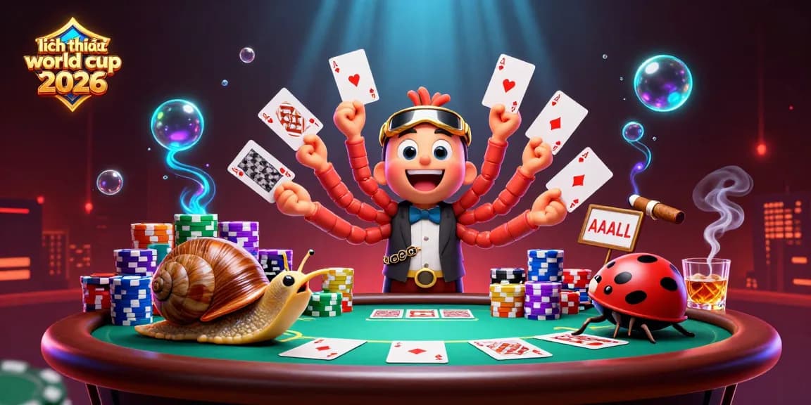 Engage in the action of the lịch thi đấu world cup 2026 as characters bring excitement to a casino scene featuring poker elements.