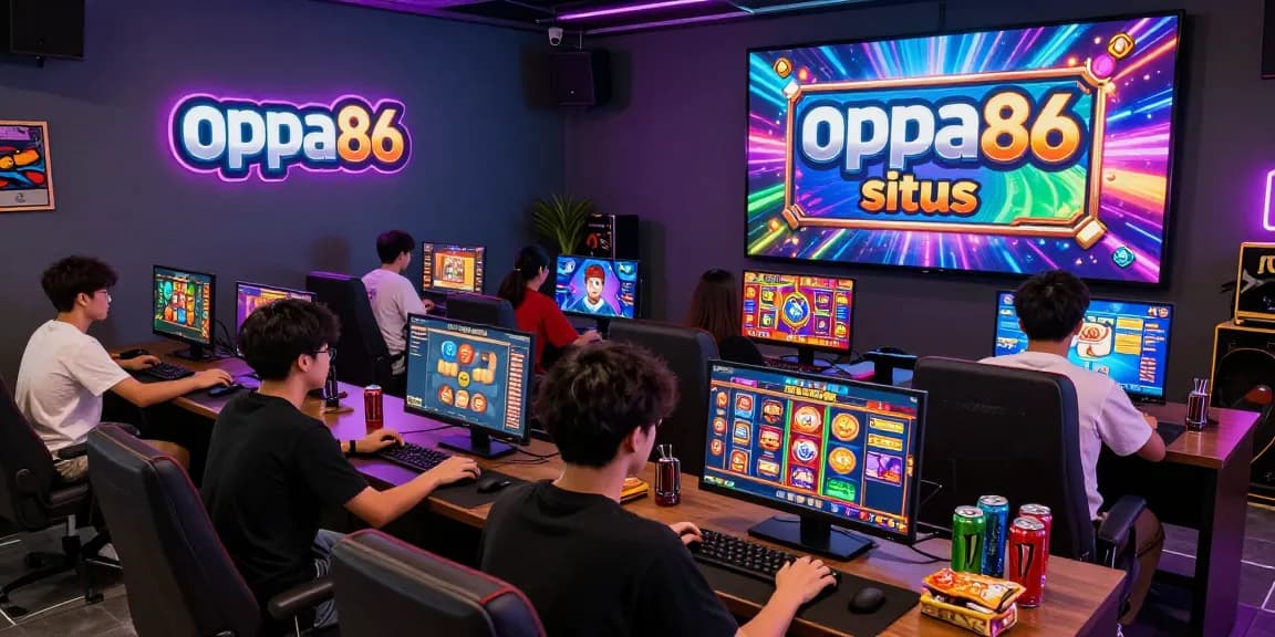 Exciting gaming scene showcasing enthusiastic players enjoying Oppa86 situs slot games in a vibrant atmosphere.