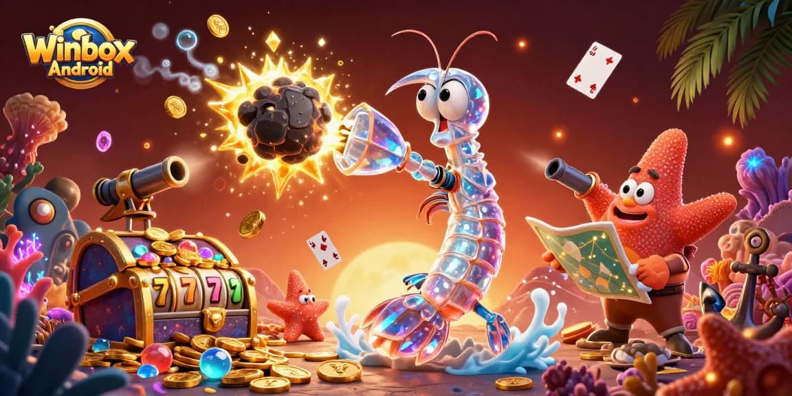 Winbox Android enhances your gaming experience with an exciting illustration of a galactic samurai mantis shrimp.
