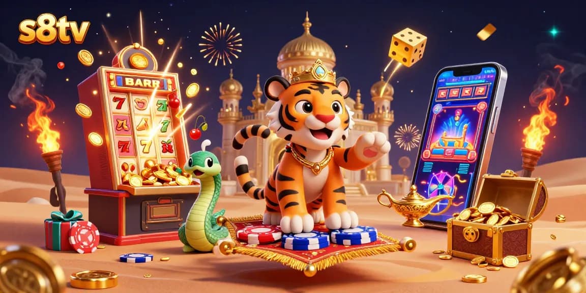 Experience the excitement of s8tv with an animated scene showcasing vibrant casino elements and characters.