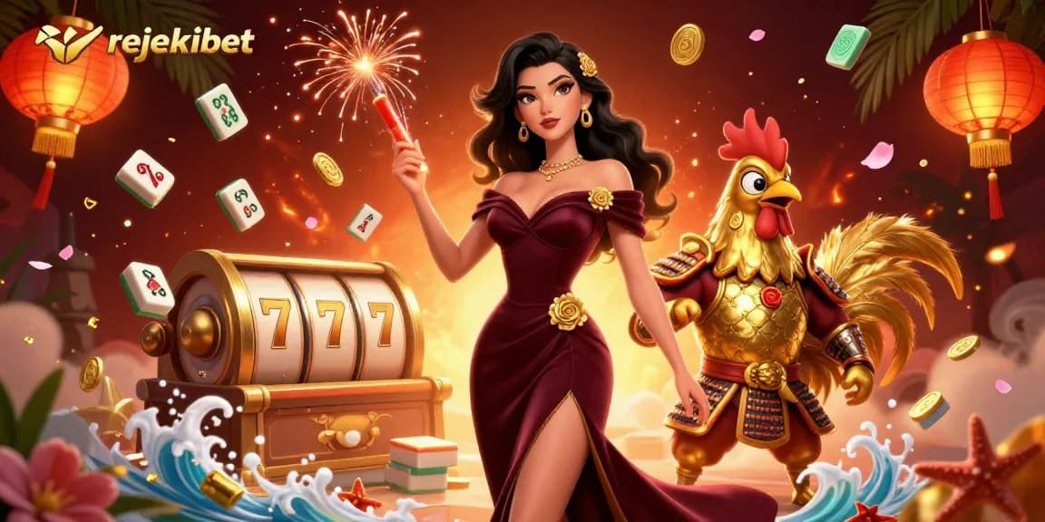 Spin the reels on rejekibet with glamorous characters and casino elements in an immersive scene.