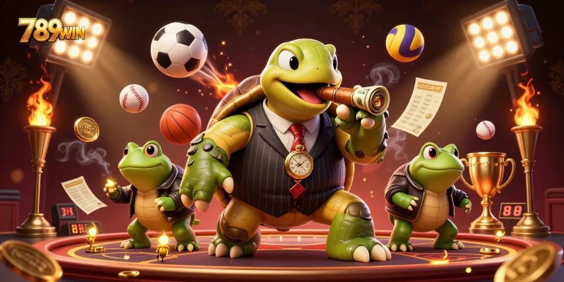 Experience the thrill of winning at 789WIN with dynamic casino elements and vibrant characters.