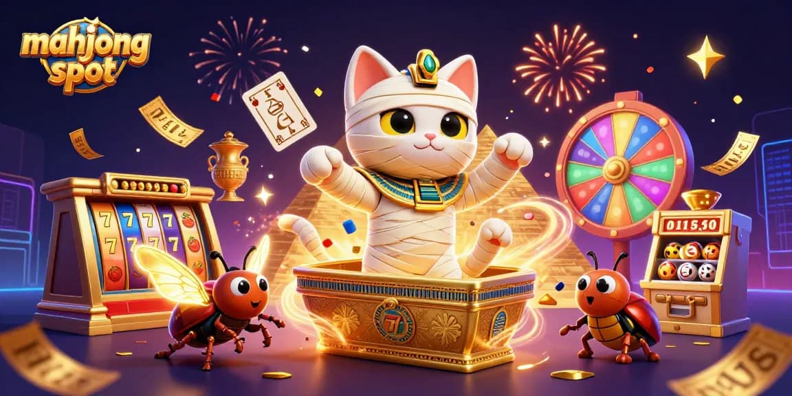 Engaging scene of mahjong slot gaming with dynamic characters, showcasing vibrant casino elements.