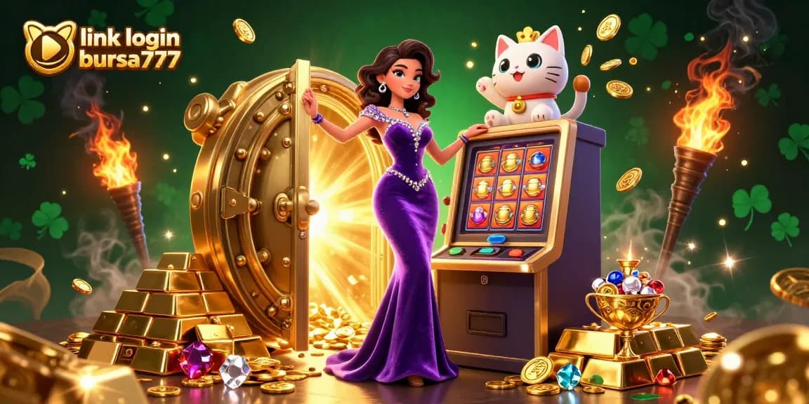 Spin and win at link login bursa777 featuring a glamorous woman and a lucky fortune cat.