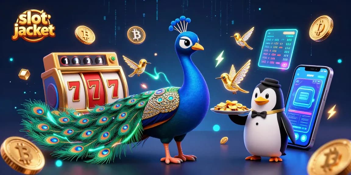 Menangkan slot jackpot dengan keberuntungan yang mengesankan di Heroslot88, dengan simbol jackpot dan merak mewah.