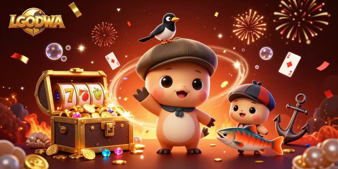 Engage with LGODEWA's vibrant gaming fantasy showcasing dynamic characters and casino elements.