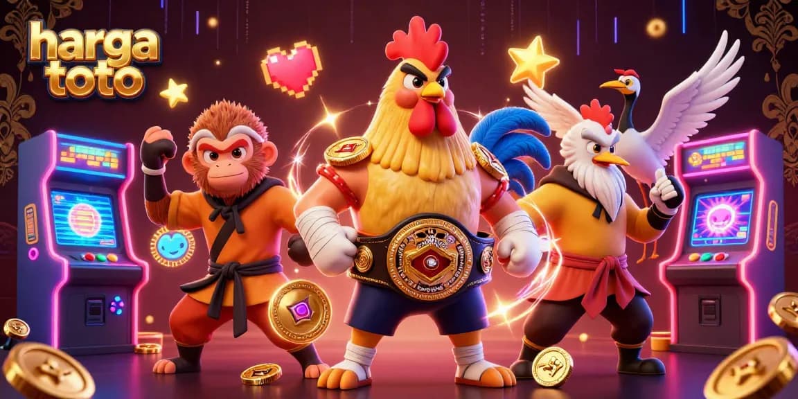 Engage in thrilling gameplay with harga toto against a vibrant 3D animated casino backdrop.