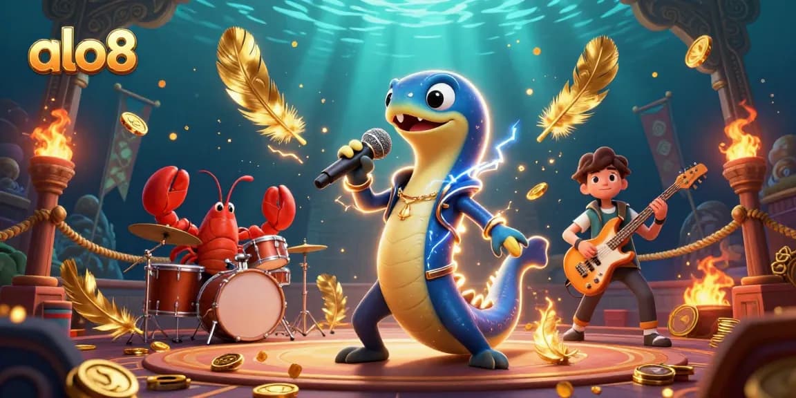 Experience thrilling wins at alo8 with this vibrant underwater casino scene, featuring dynamic characters and engaging gaming elements.