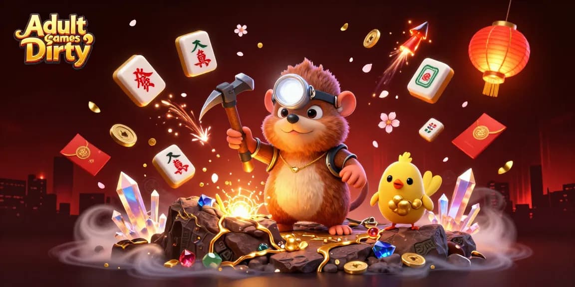 Enjoy Adult Games Dirty with this vibrant 3D illustration showcasing animated characters and exciting game elements.