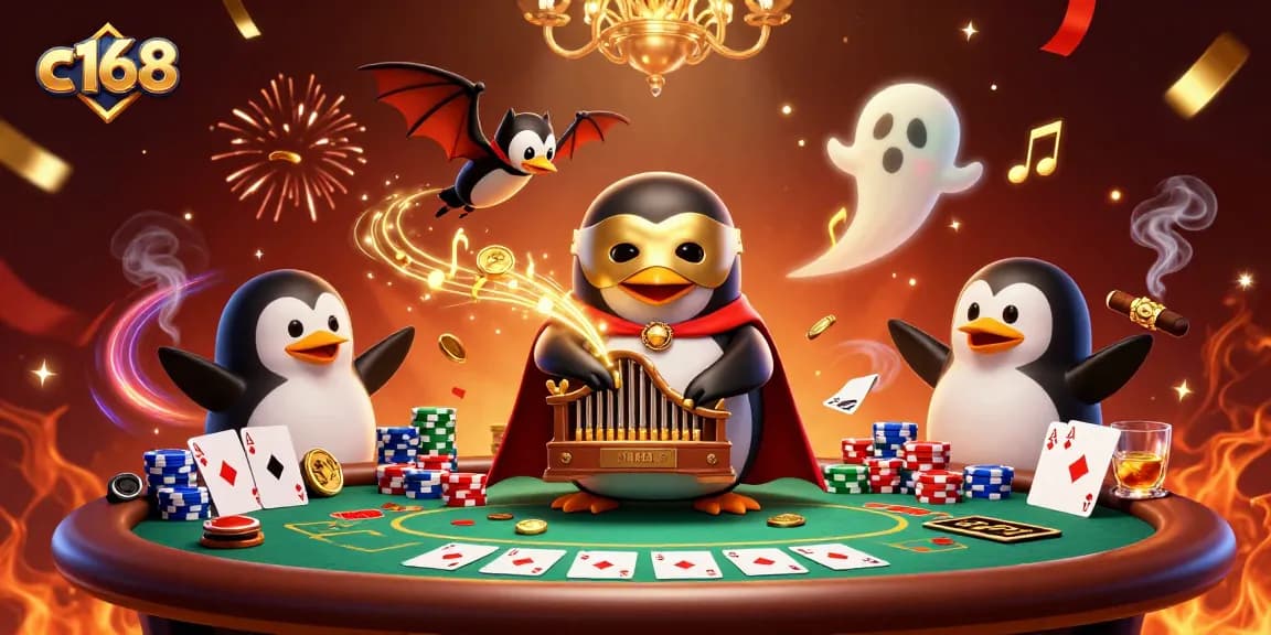 Experience thrilling gameplay with c168 in an ultra-detailed 3D fantasy casino illustration.