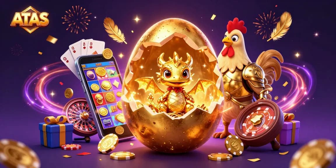 ATAS showcases a captivating scene with a golden dragon and poker chips in a vibrant casino atmosphere.