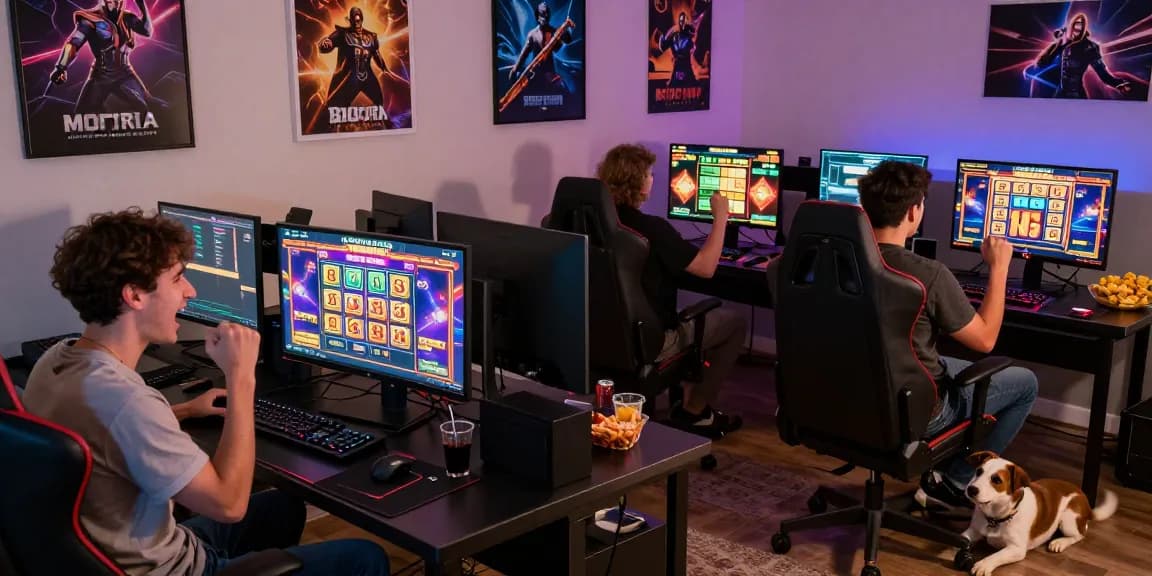 Penggemar slot gacor sedang bermain game slot online dengan penuh keceriaan.
