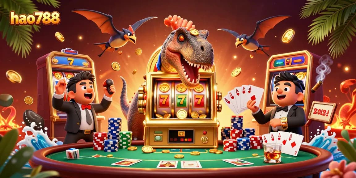 Memainkan jackpot dengan HAO788, dinosaurus bertanduk menghancurkan mesin slot.
