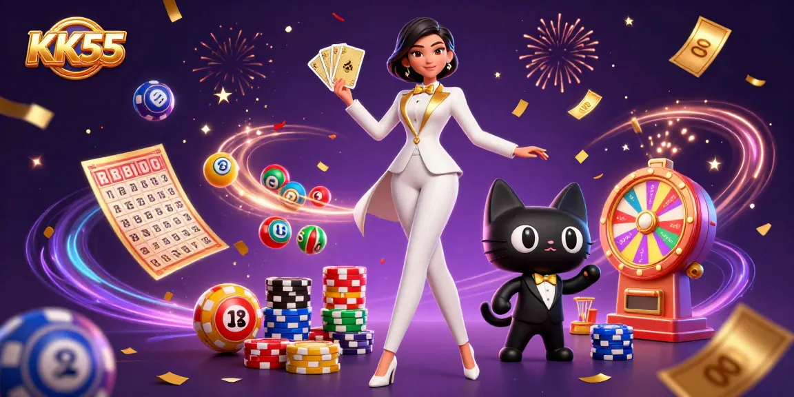 Join the thrilling world of KK55 as cards fly and lottery balls bounce during an exhilarating gaming experience.