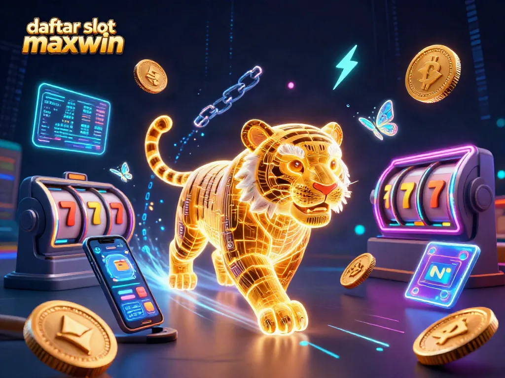 Menang melalui daftar slot maxwin dengan ilustrasi kasino digital penuh warna.