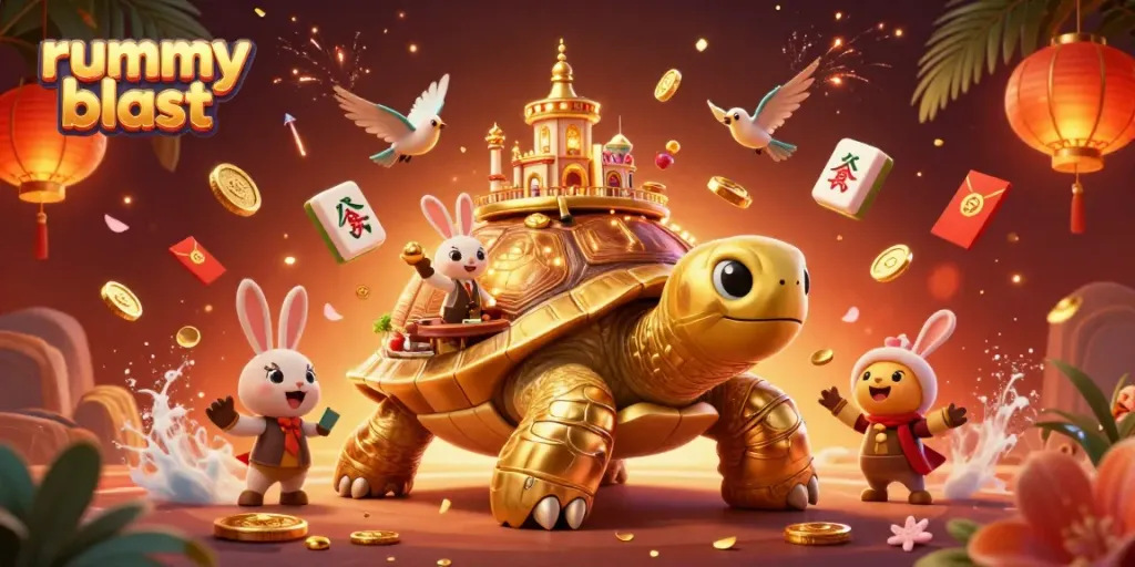 Win big on Rummy Blast with a golden tortoise casino featuring dynamic gameplay elements.
