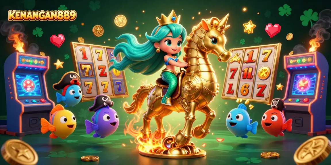 Experience winning actions with KENANGAN889, where vibrant mermaid princess and golden seahorse navigate exciting slot games.
