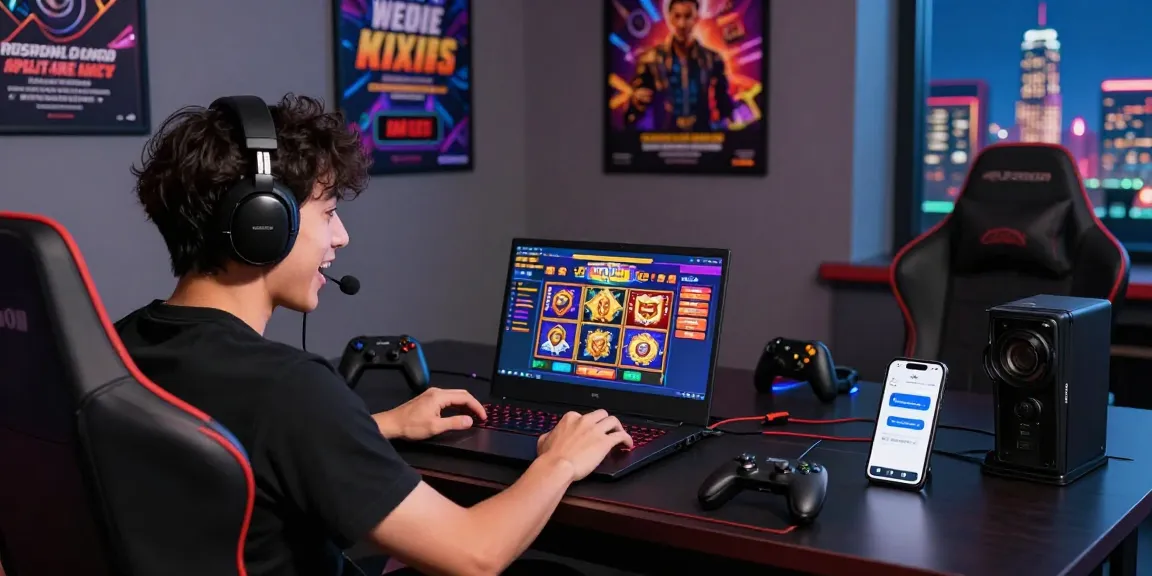 Player enjoying online gaming at https://eviz.org.uk with laptop showcasing exciting credit card casino options.