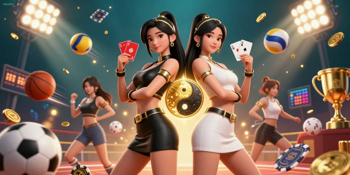 Experience thrilling gameplay at mpo500 with stunning twin Asian women showcasing poker skills and exciting game elements.