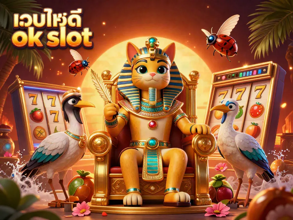 สนุกกับเกมสล็อตบนเว็บไซต์ ok slot พร้อมฟีเจอรีลสล็อตและฟาโรห์แมวสุดหรู