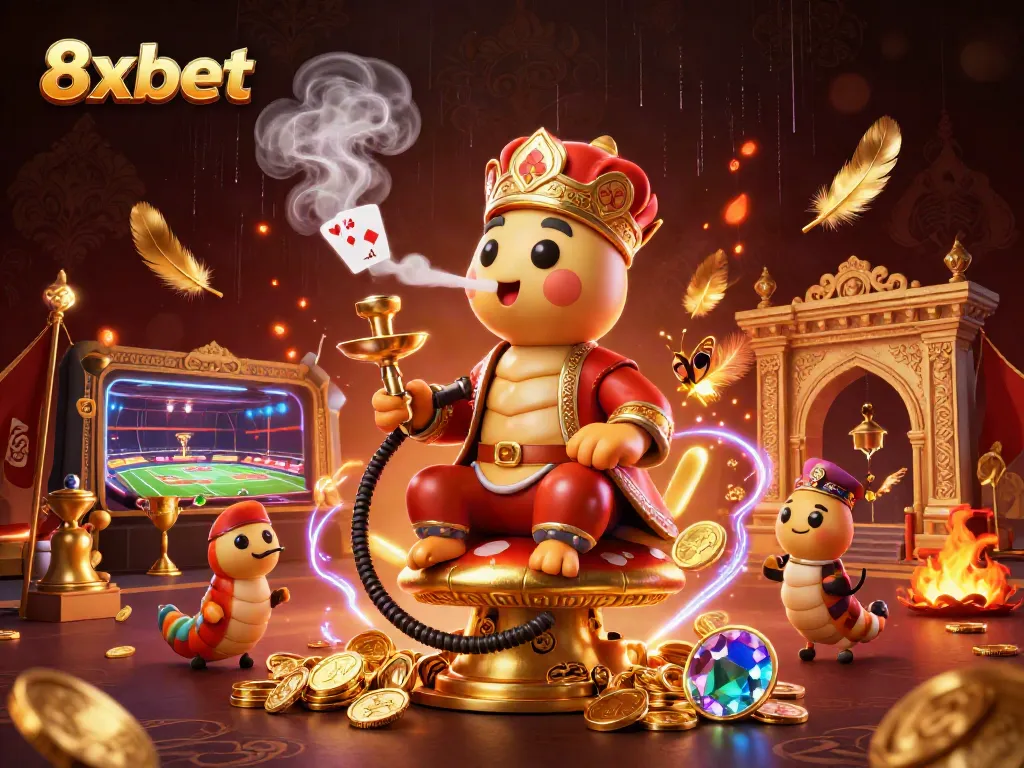 8xbet elevates your betting experience with a vibrant 3D illustration of excitement and winning.