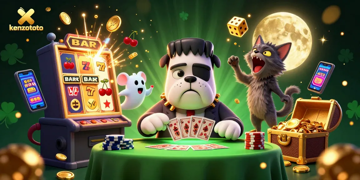 Kenzototo engages players with thrilling online slots and unique gaming features in an immersive 3D casino scene.