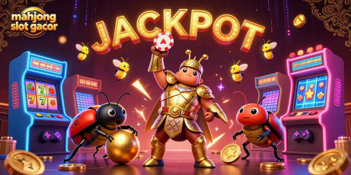 Engage in thrilling gameplay with Mahjong Slot Gacor as colorful characters celebrate a jackpot win!