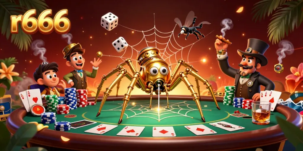 Experience thrilling gameplay at r666 with vibrant poker and casino elements in a captivating 3D scene.