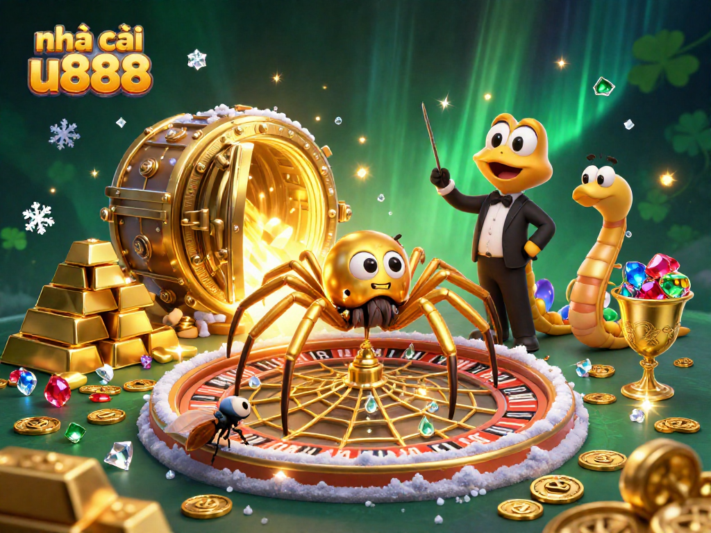 Place bets at nhà cái u888 with excitement as a fly nervously navigates a giant roulette wheel web.