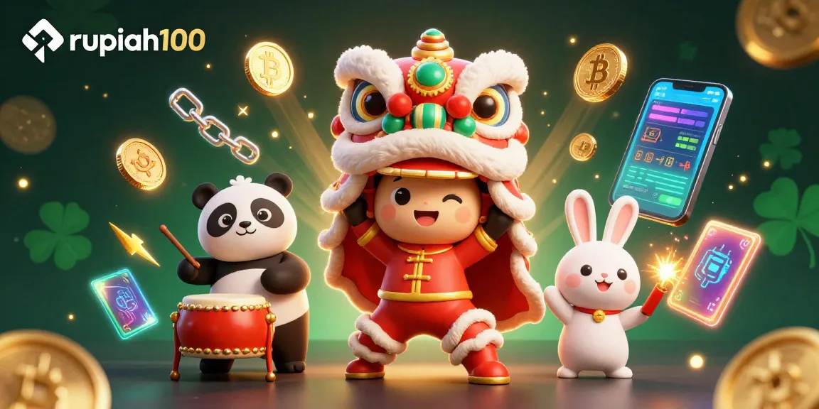 Experience the excitement of rupiah100 with vibrant 3D characters in a casino-themed illustration.