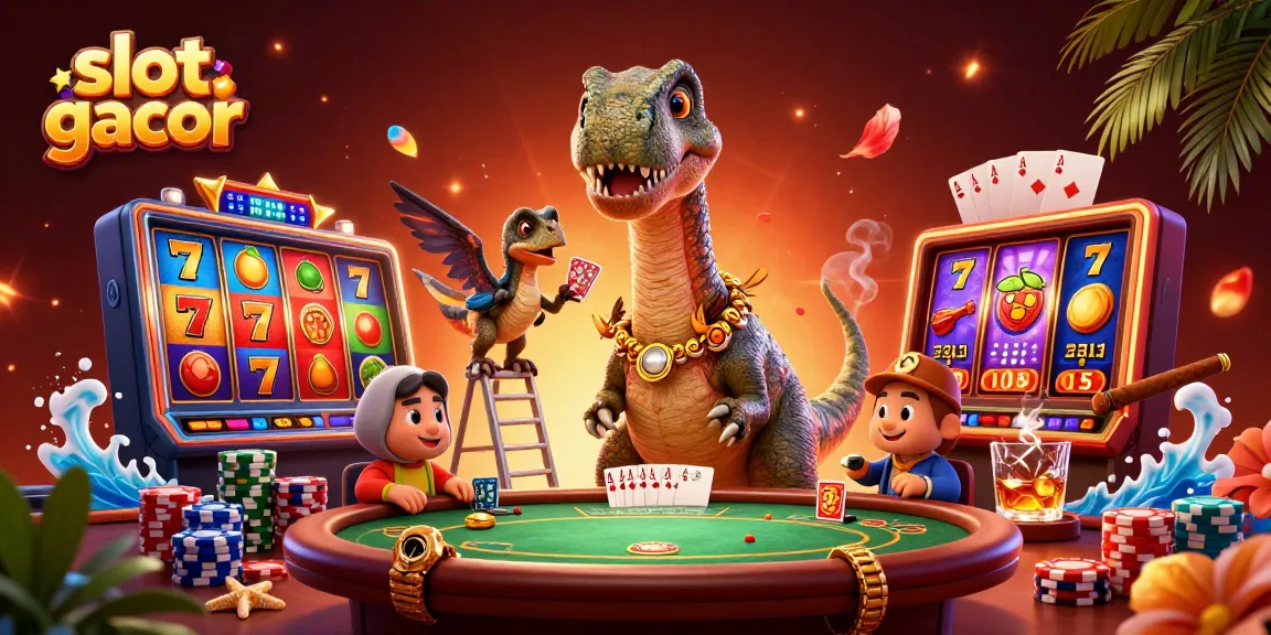 Experience thrilling slot gacor action in this vibrant casino scene with dynamic characters and game elements.