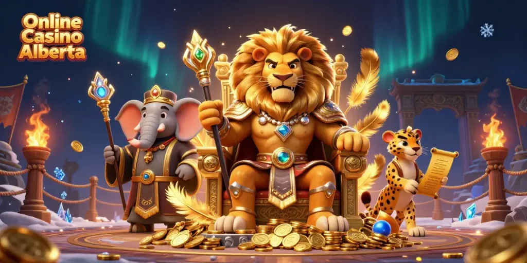 Engage with thrilling games at Online Casino Alberta featuring dynamic 3D creatures and rich casino elements.