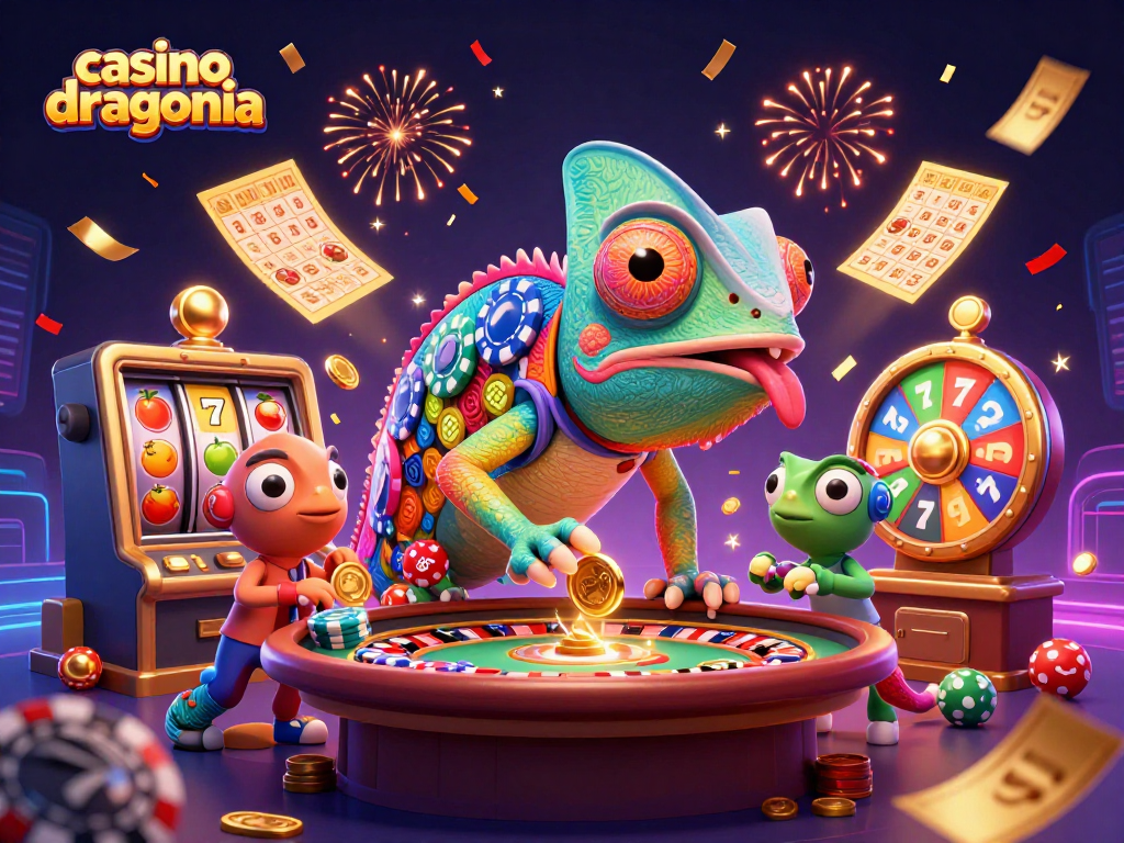 Jouez sur casino dragonia, où le chameau animé attire des pièces d'or et des symboles de machines à sous.