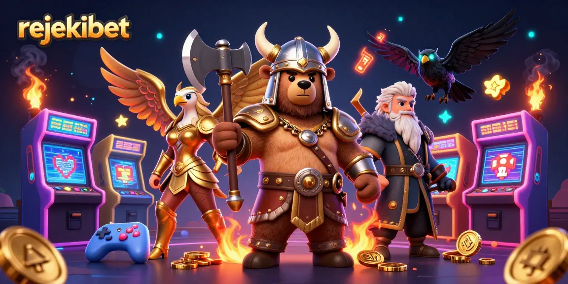 Experience thrilling gameplay at rejekibet with colorful game machines, enchanting characters, and exciting casino elements.