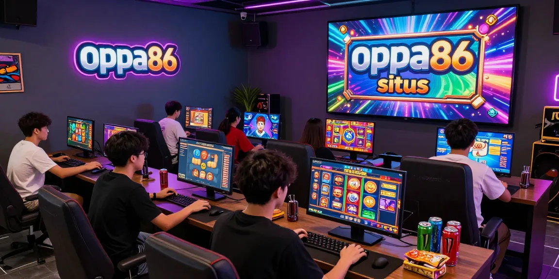 Exciting gaming scene showcasing enthusiastic players enjoying Oppa86 situs slot games in a vibrant atmosphere.