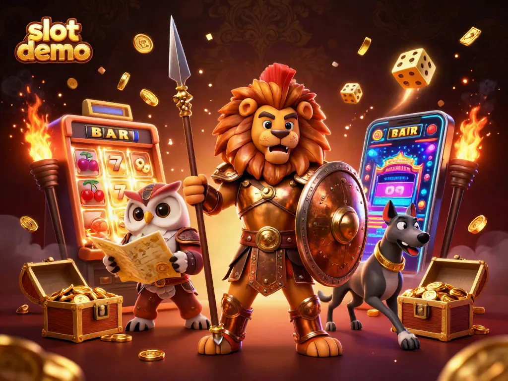 Slot demo menghadirkan ilustrasi kasino 3D dengan karakter menarik dan mesin slot yang meledak