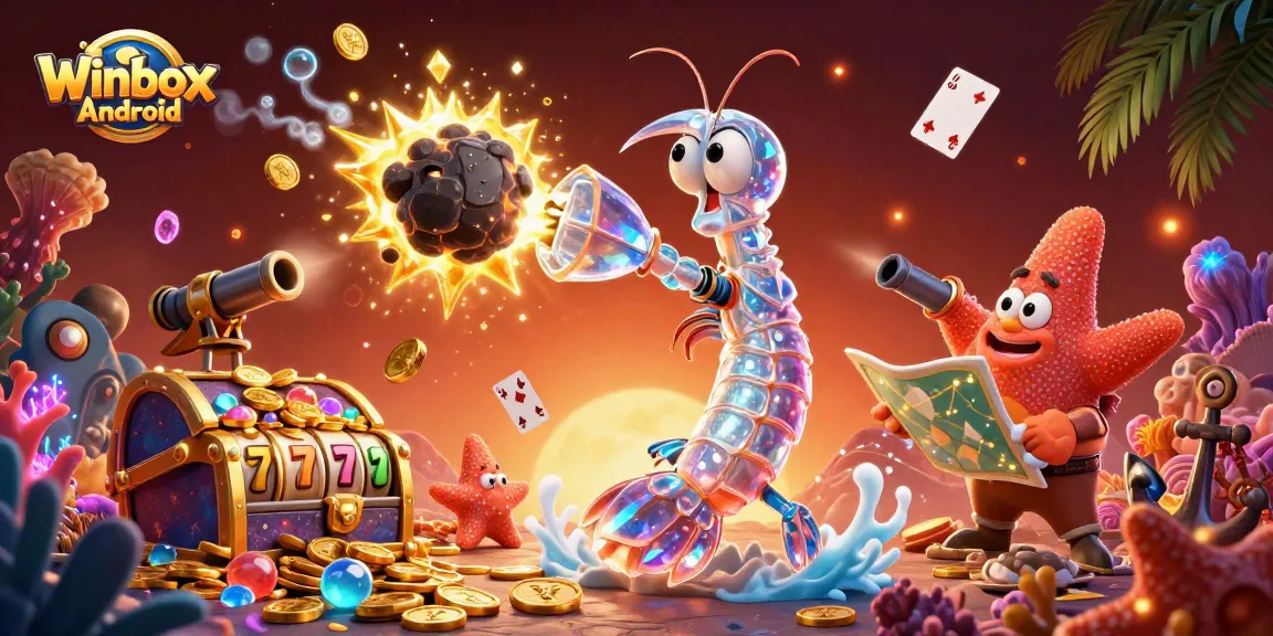 Winbox Android enhances your gaming experience with an exciting illustration of a galactic samurai mantis shrimp.