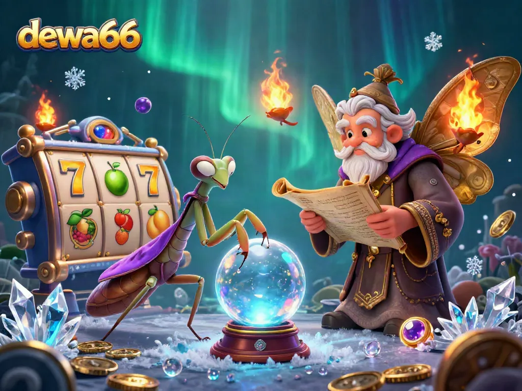 Engage with dewa66's vibrant casino world through a mesmerizing illustration of gaming enchantment.
