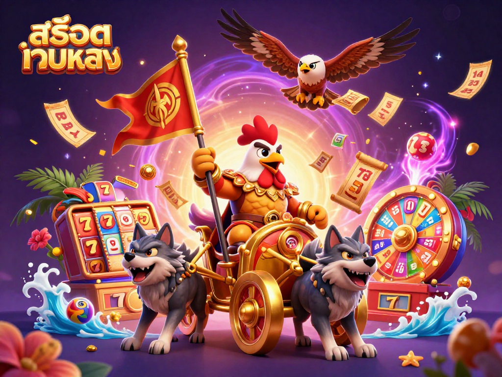 Play exciting สล็อตเว็บตรง games with dynamic golden elements and vibrant casino visuals.