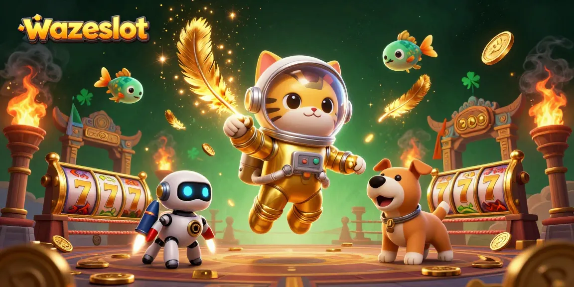 Experience winning with wazeslot's dynamic 3D casino scene featuring unique characters and elements.