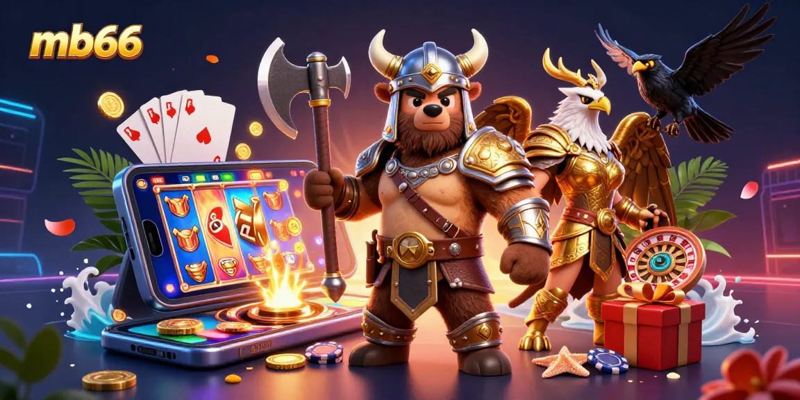 Engage with mb66 slots featuring vibrant characters, glowing graphics, and action-packed gaming elements.