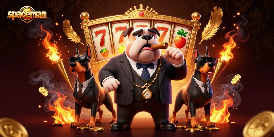Engage in thrilling Spaceman slot gameplay with animated mafia characters in a rich casino scene.