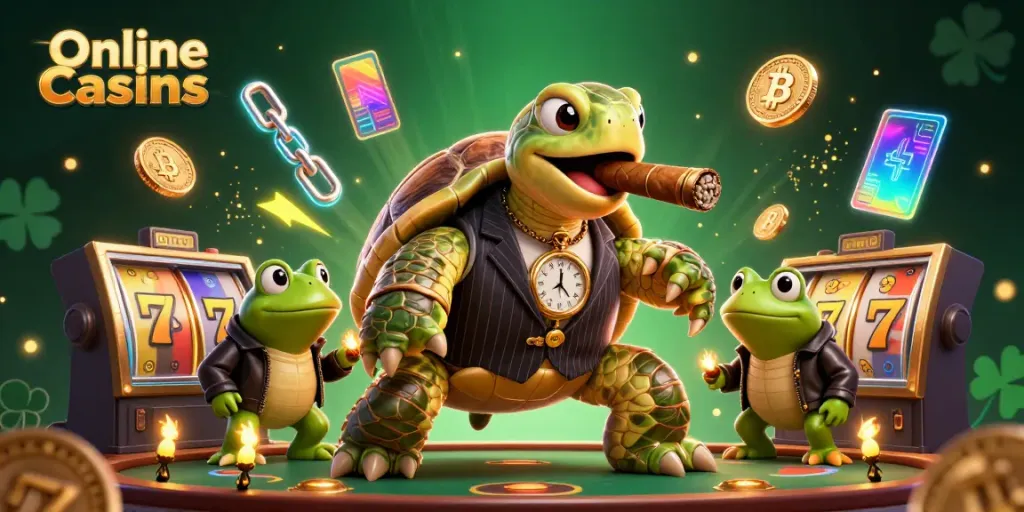 Engage in exhilarating Online Casinos action with vibrant characters and elements representing casino games.