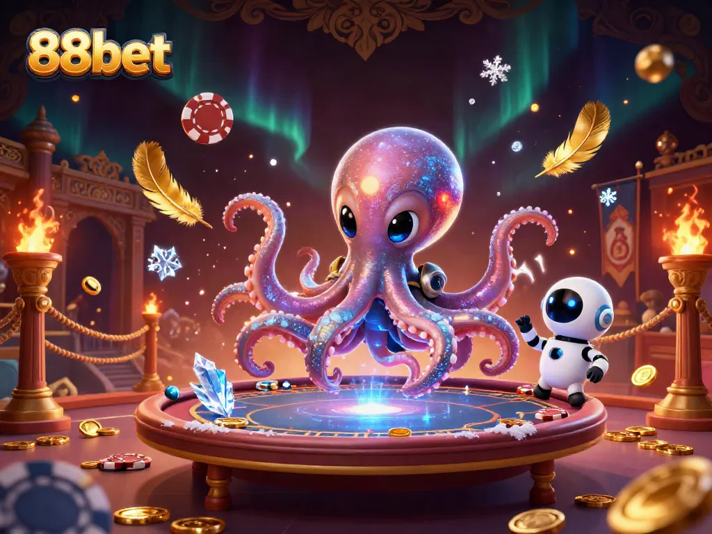 Engage in thrilling gameplay with 88bet's vibrant alien poker scene featuring poker chips and dynamic energy.