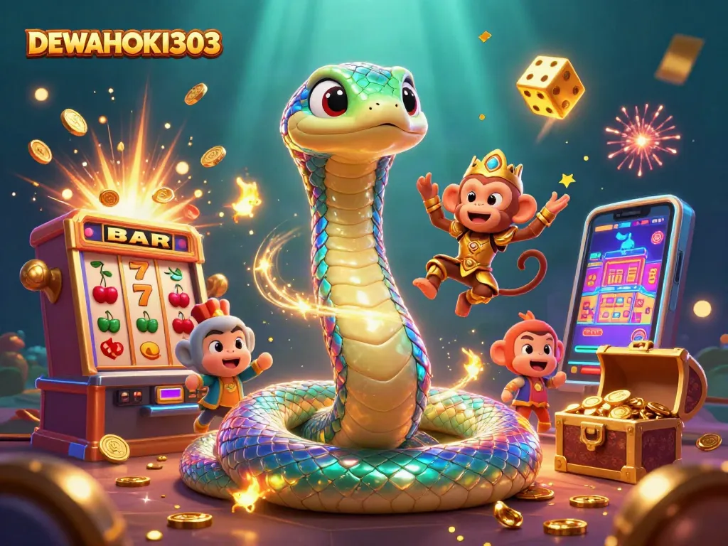 Putar kemenangan di DEWAHOKI303 dengan simbol slot, keberuntungan, dan permainan yang menghibur.