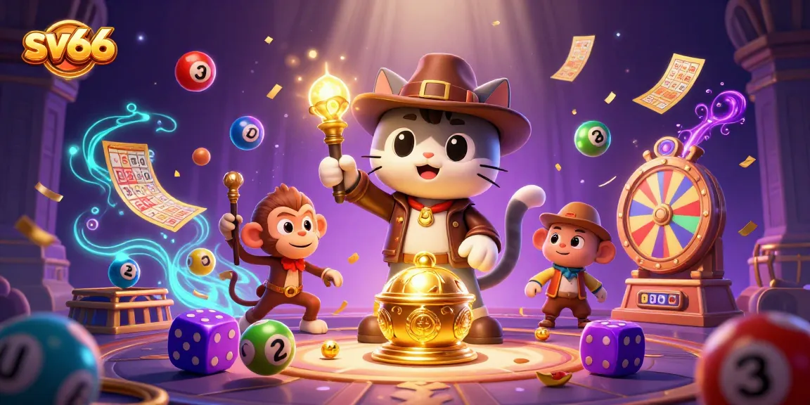 Experience thrilling casino adventures with sv66, featuring an archaeologist cat and exciting lottery elements.